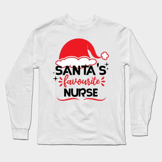 santa's favorite nurse Long Sleeve T-Shirt by teestaan